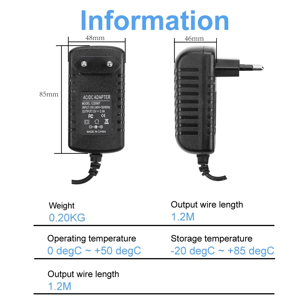 20V1.2A Power Supply LED Lamp Power Converter Adapter DC 20V 1.2A 1200mA Power Adapter EU AU US Plug 5.5x2.1mm High Quality