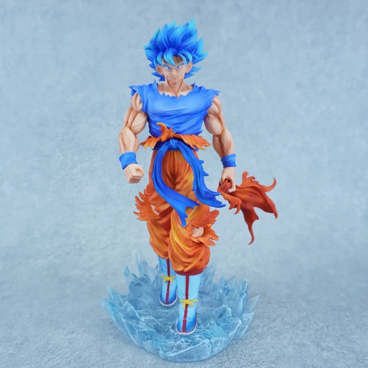 

32cm New Dragon Ball Figure Super Saiyan Kylin Blue Hair Goku Double Heads Collectible Ornament Handmade Figurine For Boys Gift