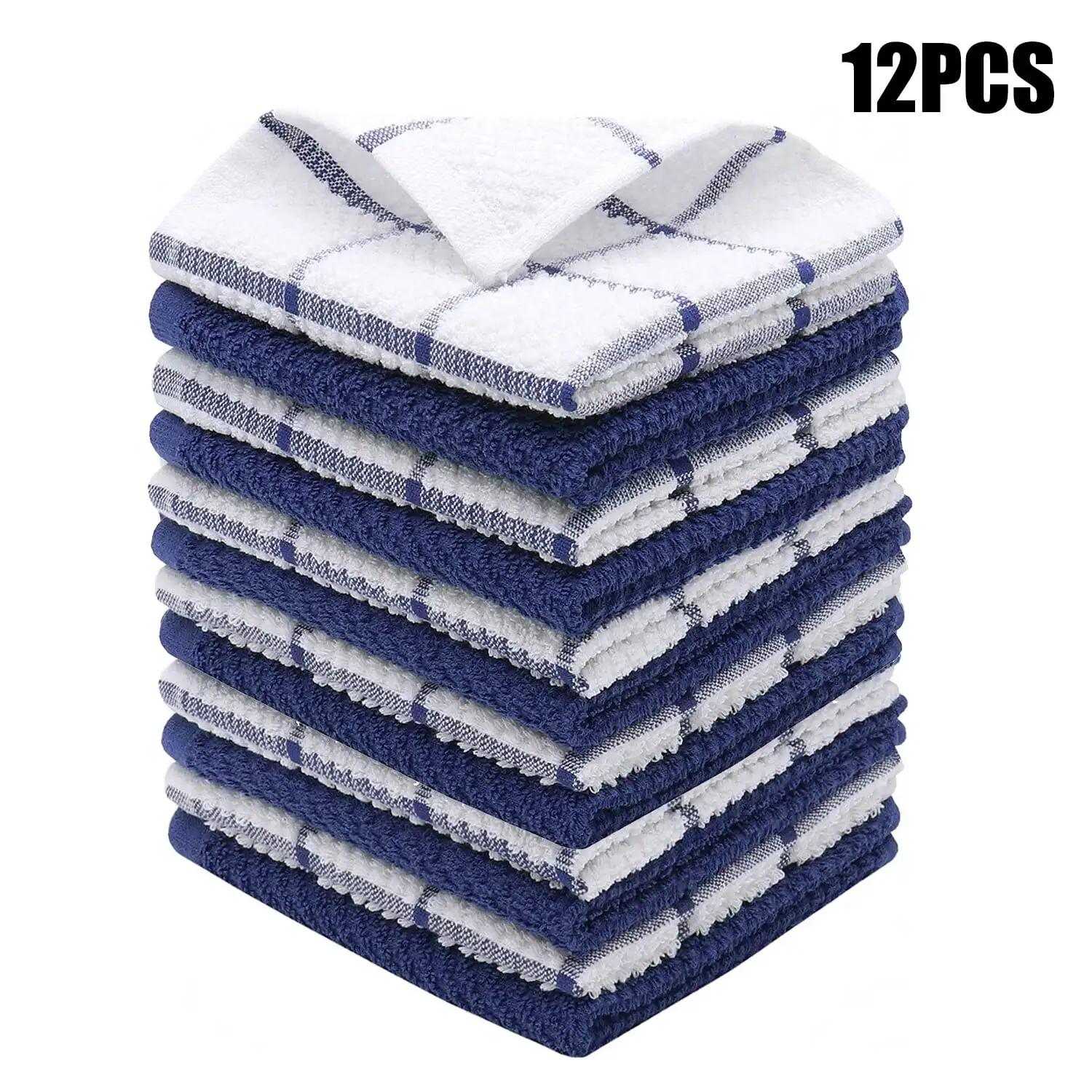 12 Pack Kitchen Towels and Dishcloths Set, 12