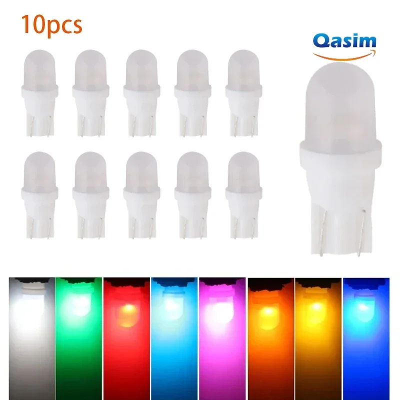 

10PCS AC DC 6V 6.3V Led Bulb Pinball Machine Car Light Frosted Lens T10 W5W 555 Light T10 2835 3SMD 8000k Car Accessories