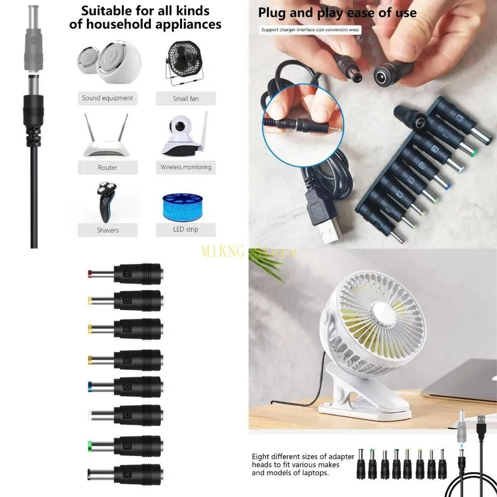 8Pcs Power Adapters DC5521 Female to 3.5x1.35/4.0x1.7/4.8x1.7/5.5x1.7/5.5x2.5/5.5x2.1/6.3x3.0/6.0x4.0mm Male Connectors best