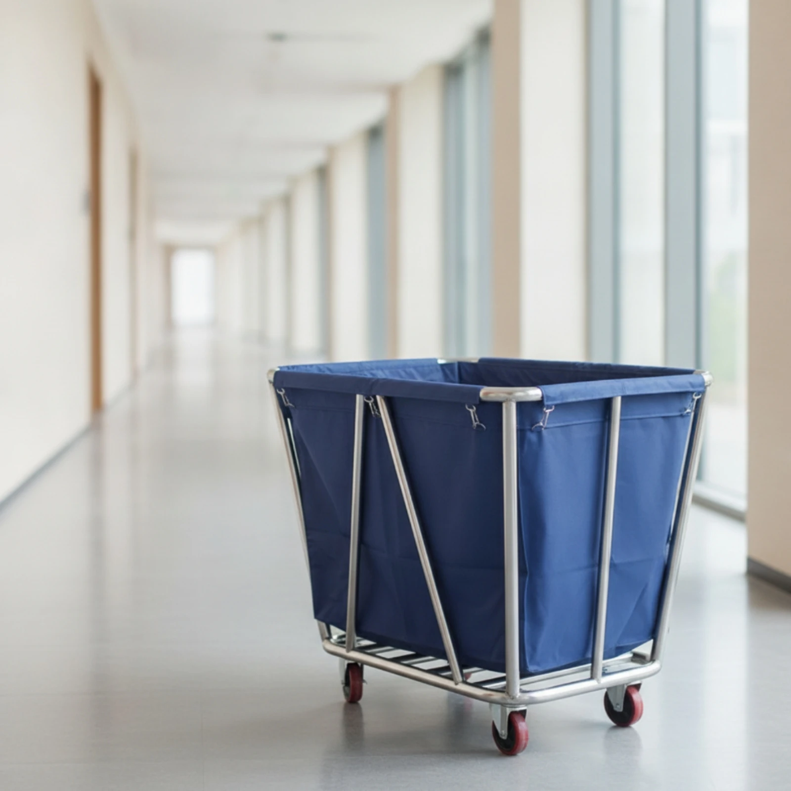 Linen Cart with Bag Commercial Laundry Cart with Bag Laundry Trolley with Wheels Wheeled Rolling for Housekeepers, Hotels