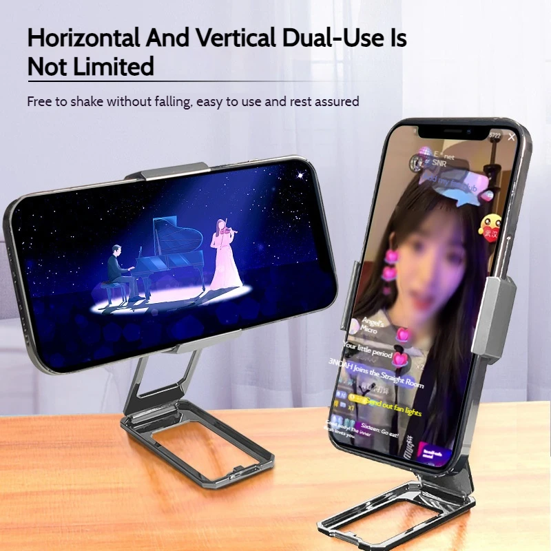 Explosive Back Clip Mobile Phone Holder, Portable Ring Buckle Mobile Phone Holder, Metal Desktop Folding, Back-Attached Bracket.