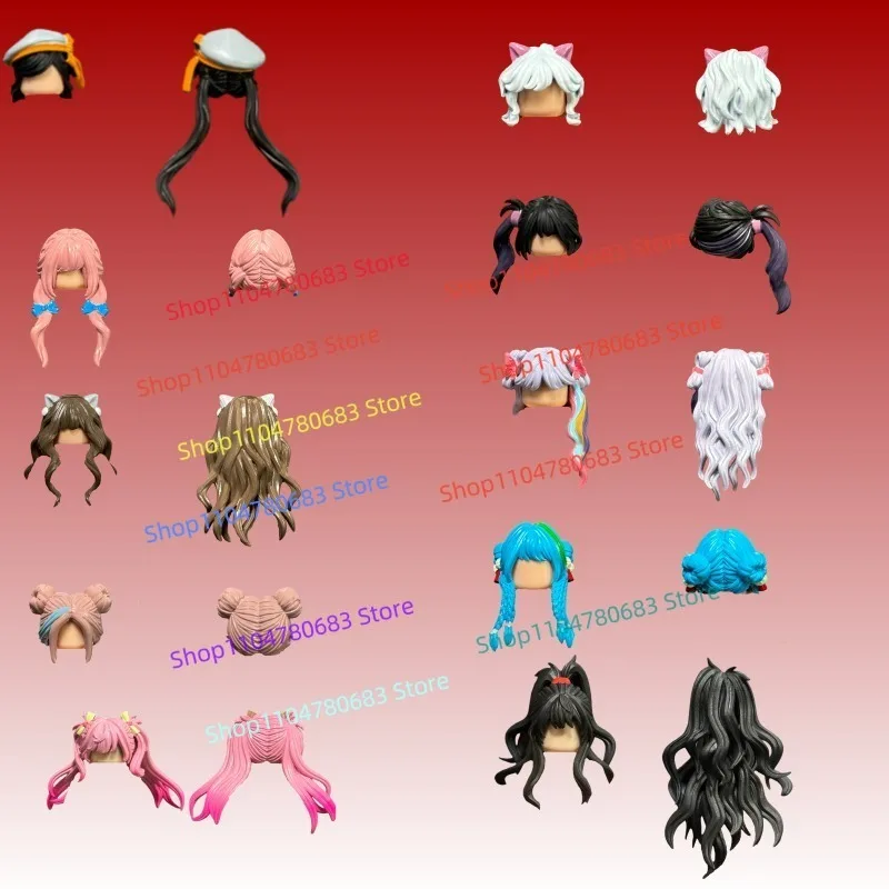 

Строительные блоки MOC, кавайные розовые аксессуары для волос, мини-фигурка, сборная модель, орнамент, аниме, мультяшный декор, игрушка, праздничный подарок