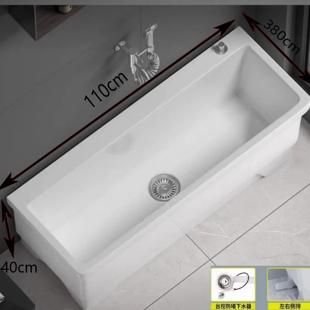 1.1 meters 80 cm long ceramic mop pool Taiwan controlled mop bucket large capacity one-click sewage children's bathtub