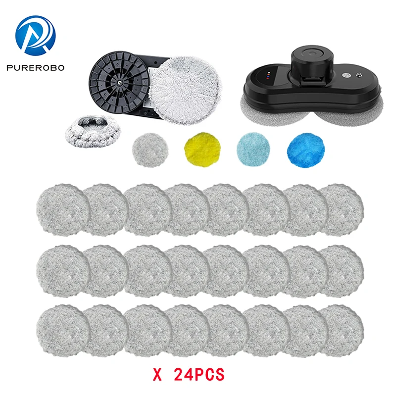 Window Cleaning Robot Universal Round Mops Purerobo W-R3S Accessories Clean Cloth Hobot 168 188 Weeper Cloth Vacuum Cleaner Part