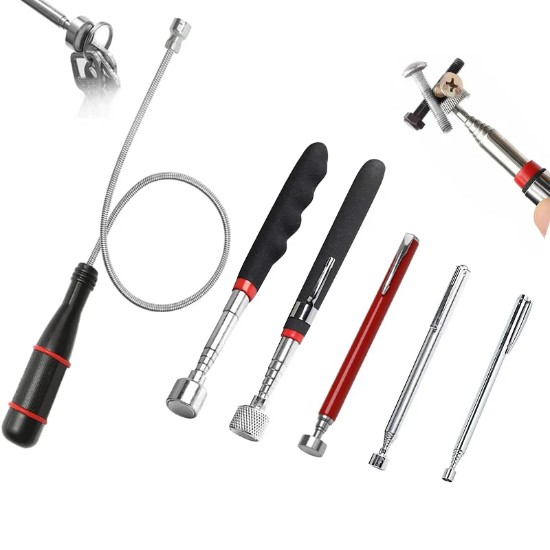 Flexible Magnetic Pickup Tool Extendable Magnetic Handheld Stick with Non-Slip Handle Retrieval Tools for Pick-up Screws Nuts