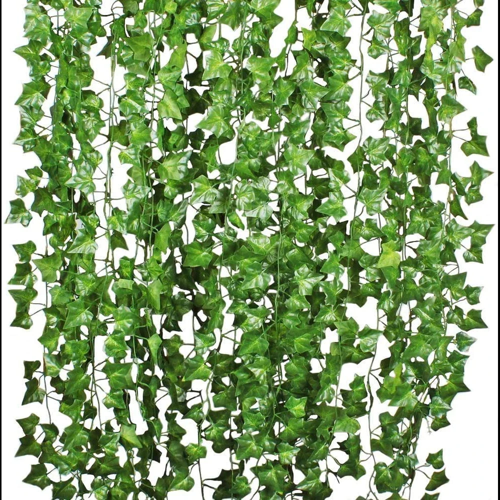 12er-Pack 84 Fuß Künstliche Efeu-Blätter Girlande Grüne Hängepflanze für Hochzeit, Wand, Party, Raum Ästhetische Dekoration