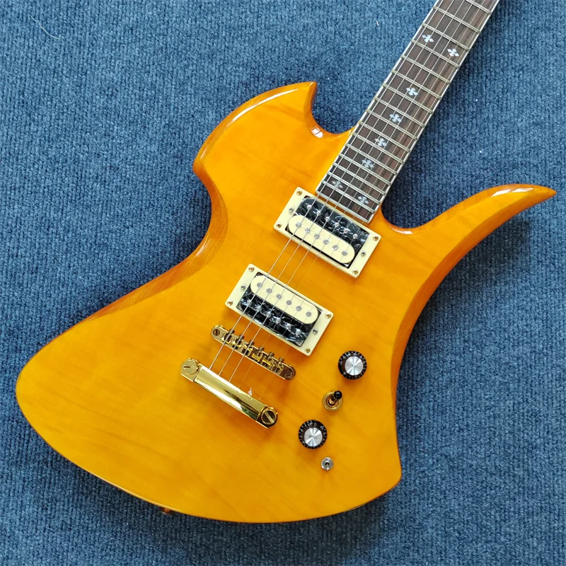 

Electric Guitar with 6 Strings, Maple Tiger Veneer, The Whole Body Is Connected. Lt Can Be Customized Ln st