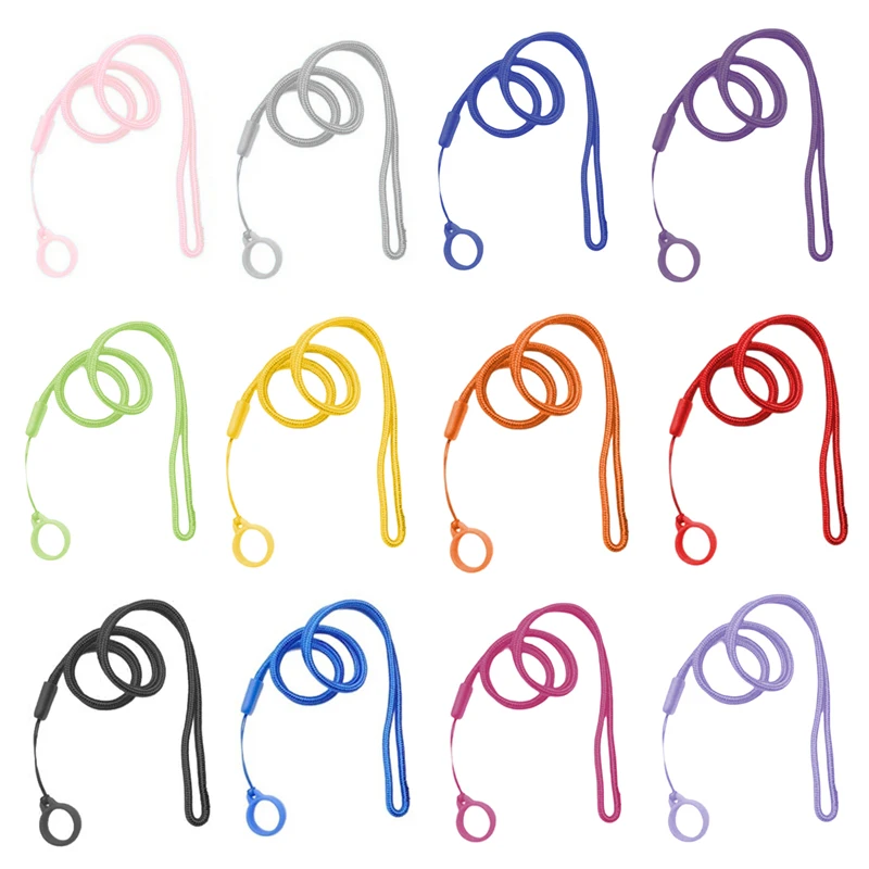 Anti-Lost Necklace Lanyards Portable Anti-drop Cigarette Silicone Rubber Ring Rope Pen Lanyard Holder With Soft Hoop