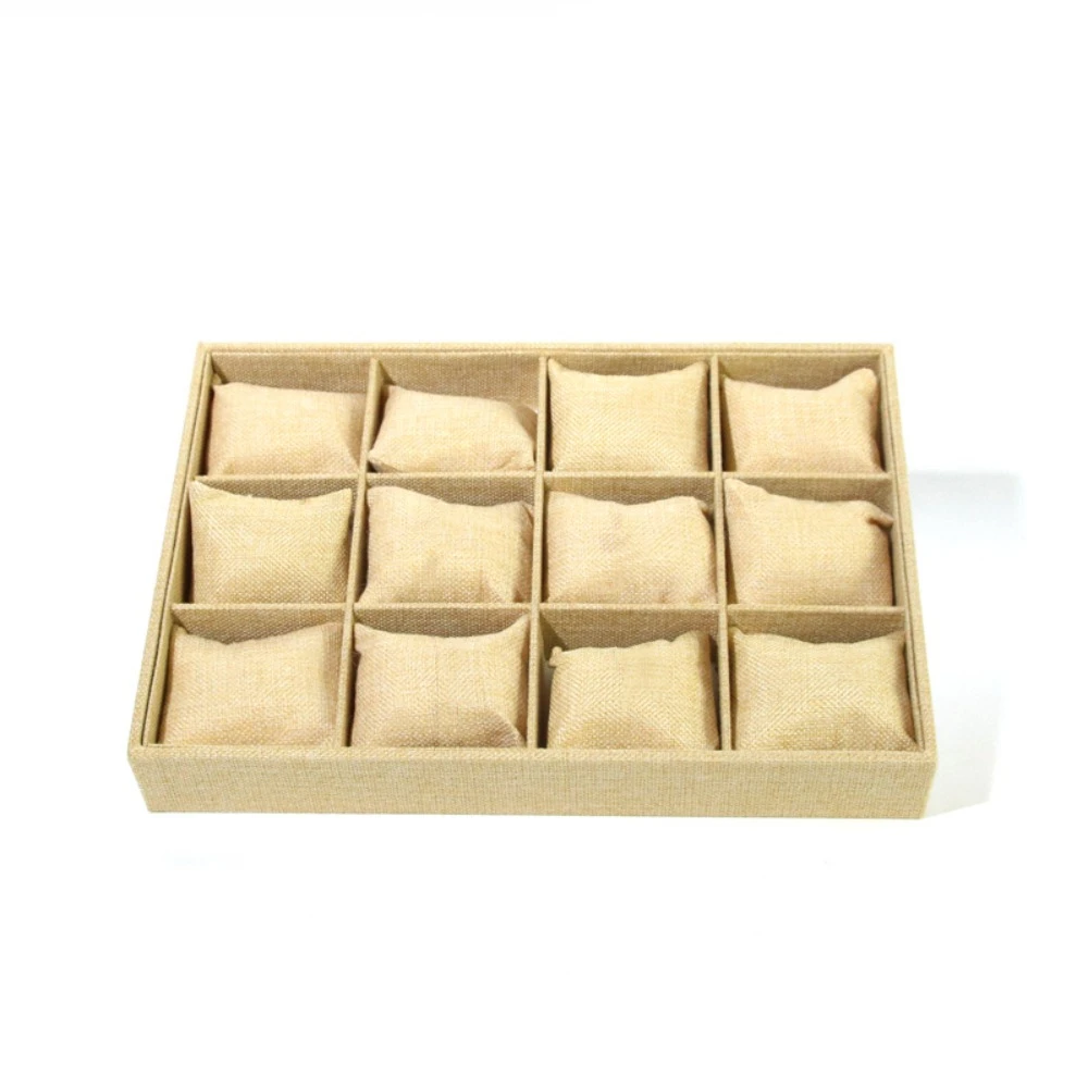 

Divided Watch Bracelet Organizer Flannelette Large Capacity Velvet Jewelry Tray Box Packing Jewelry Display Holder Nightstand
