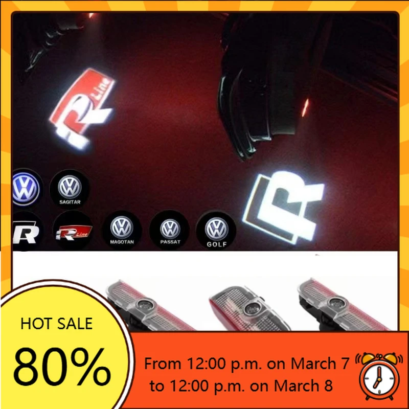 

For VW Volkswagen Jetta MK5 Golf 2/4P LED Car Door Logo Projector Light Accessories for VW R Golf 5 6 7 GTI GTD GTE Touareg CC P