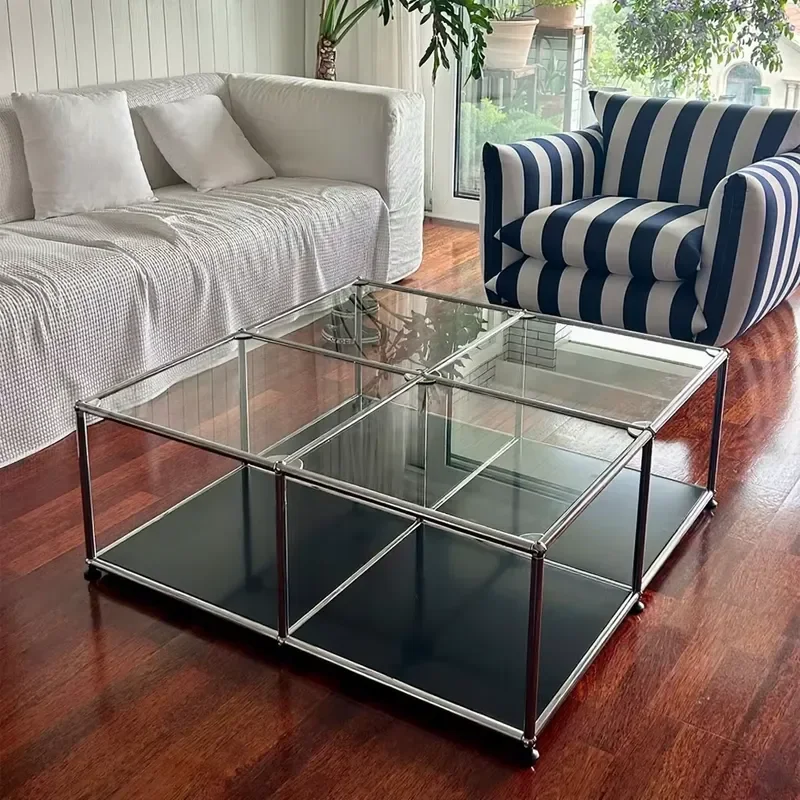 Modular Stainless Steel Metal Storage Cabinet System Modern Free Combination Panel Coffee Table Suitable for Living Room