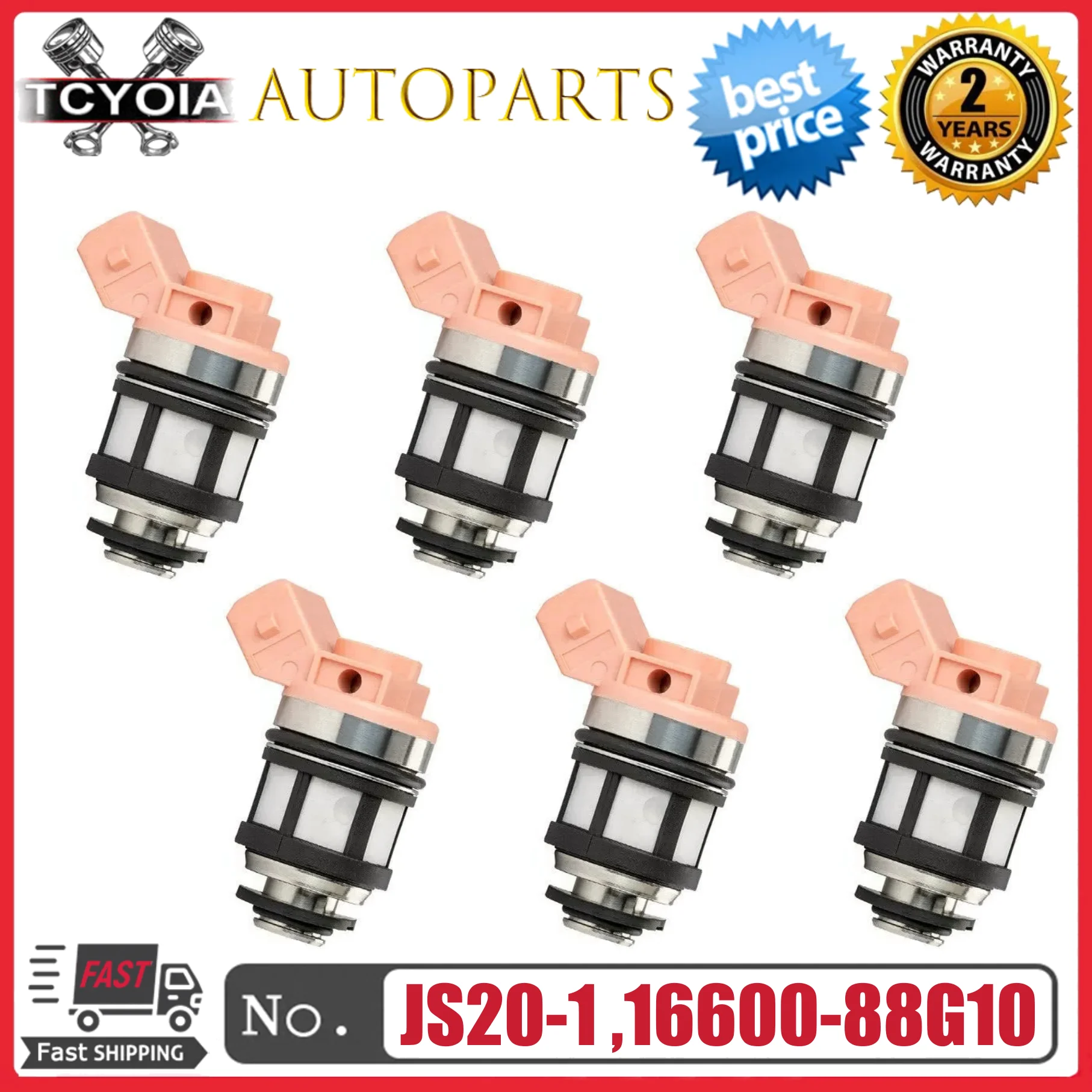 

6pcs/lot Fuel Injectors 16600-88G10 1660088G10 JS20-1 JS201 For 1990-1995 Nissan D21 Quest Mercury 3.0L