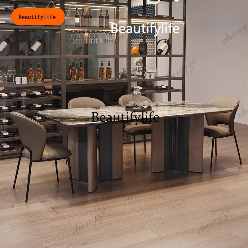 B456 Small Space Square Dining Tables Design Deco Brown Nordic Dining Tables Marble Modern Luxury Mesas De Comedor Furniture Hom
