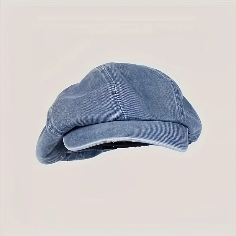 Vintage Washable Solid Color Beret - the Perfect Hat with Eight-Panel Cloud Pattern