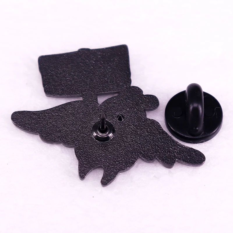 Mothmans Believes in You Enamel Pin Kawaii Cryptid Halloween Badge Spooky Brooch Jewelry Gift
