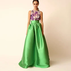 Sping Summer 2024 Maxi Skirt High Quality Pleated Satin Floor Length Women Evening Party Skirt ropa de mujer faldas para mujeres