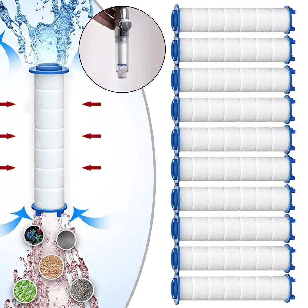 10PC Shower Head Water Filter Replacement Cartridge 24x115mm For Bathroom Shower Water Cleaner Tool Water Purification Cartridge