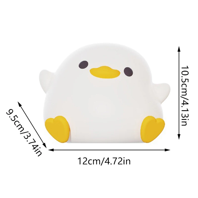 LED Night Light เป็ดน่ารักการ์ตูนสัตว์โคมไฟซิลิโคนสําหรับเด็ก Touch Sensor Timing USB ชาร์จสําหรับของขวัญวันเกิด