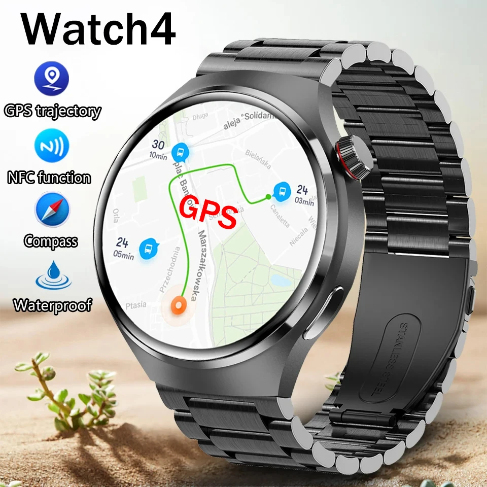 2025 para Android iOS Watch 4pro SmartWatch GPS incorporado HD AMOLED pantalla de zafiro rastreador GPS BT llamada deportes trackr Smartwatch