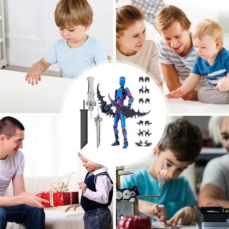 Figura de acción de Robot de escritorio para niños, niñas, adolescentes y niños, articulación múltiple, figura Posable coleccionable