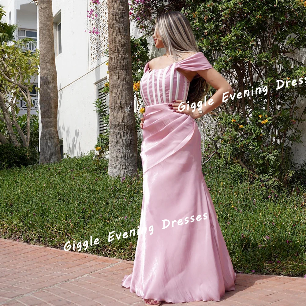 

Giggle Chiffon Off The Shoulder Summer Prom Gown Saudi Arab Simple Elegance Floor-Length Evening Party Dresses for Women 2024