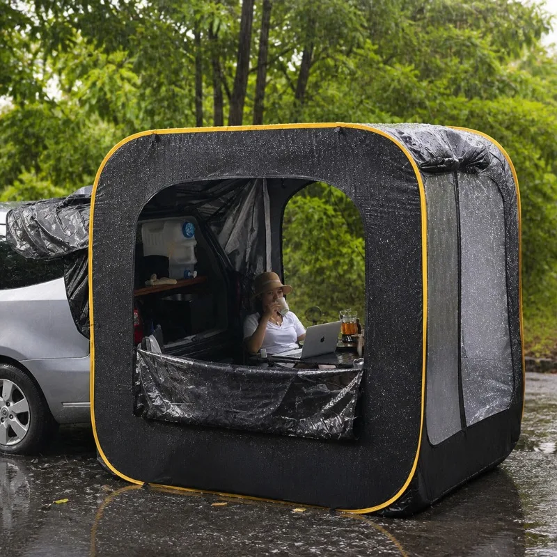 Outdoor tent, camping rear tent, mosquito-proof SUV automatic off-road camping canopy yurt side tent