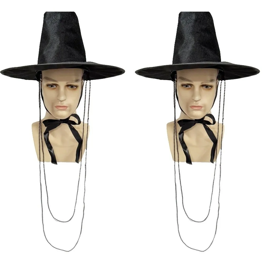 

Ming Dynasty Role-playing Costume Hat Non-woven Fabric Wide Brim Korean Flat Topper Hat Traditional UV Protection