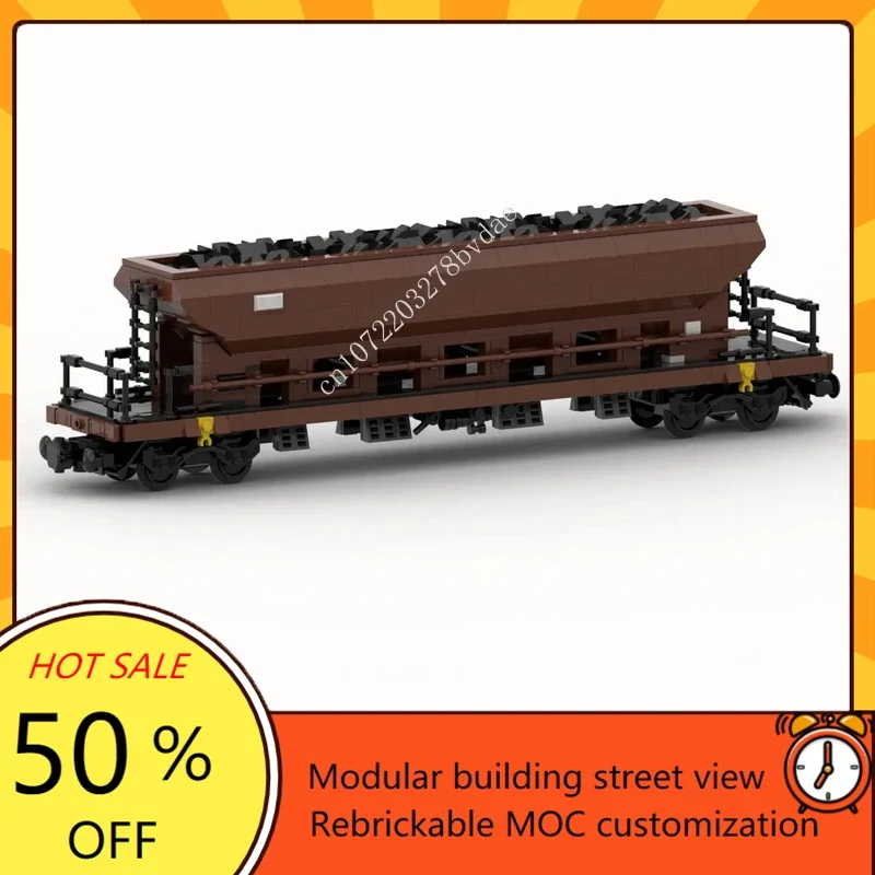 

973PCS City Railway Train Series MOC Bulk Freight Wagon Model Custom Puzzles DIY Assembly Technology Toy Birthday Christmas Gift