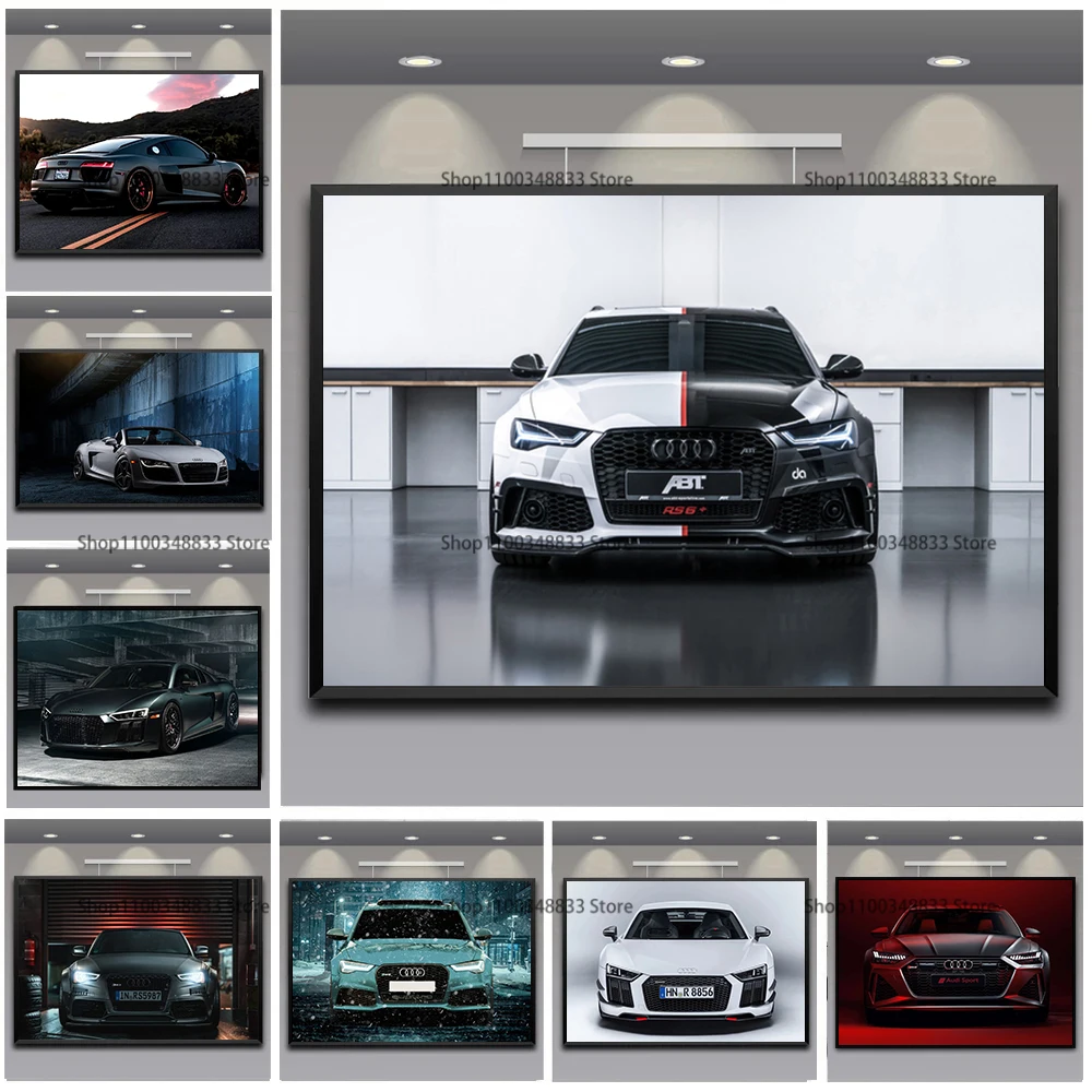 Audi Quattro Supercars Series RS6/RS7/R8 Canvas Painting HD Print Wall Art Pictures Bedroom Home Decoration Fans Collect Artwork