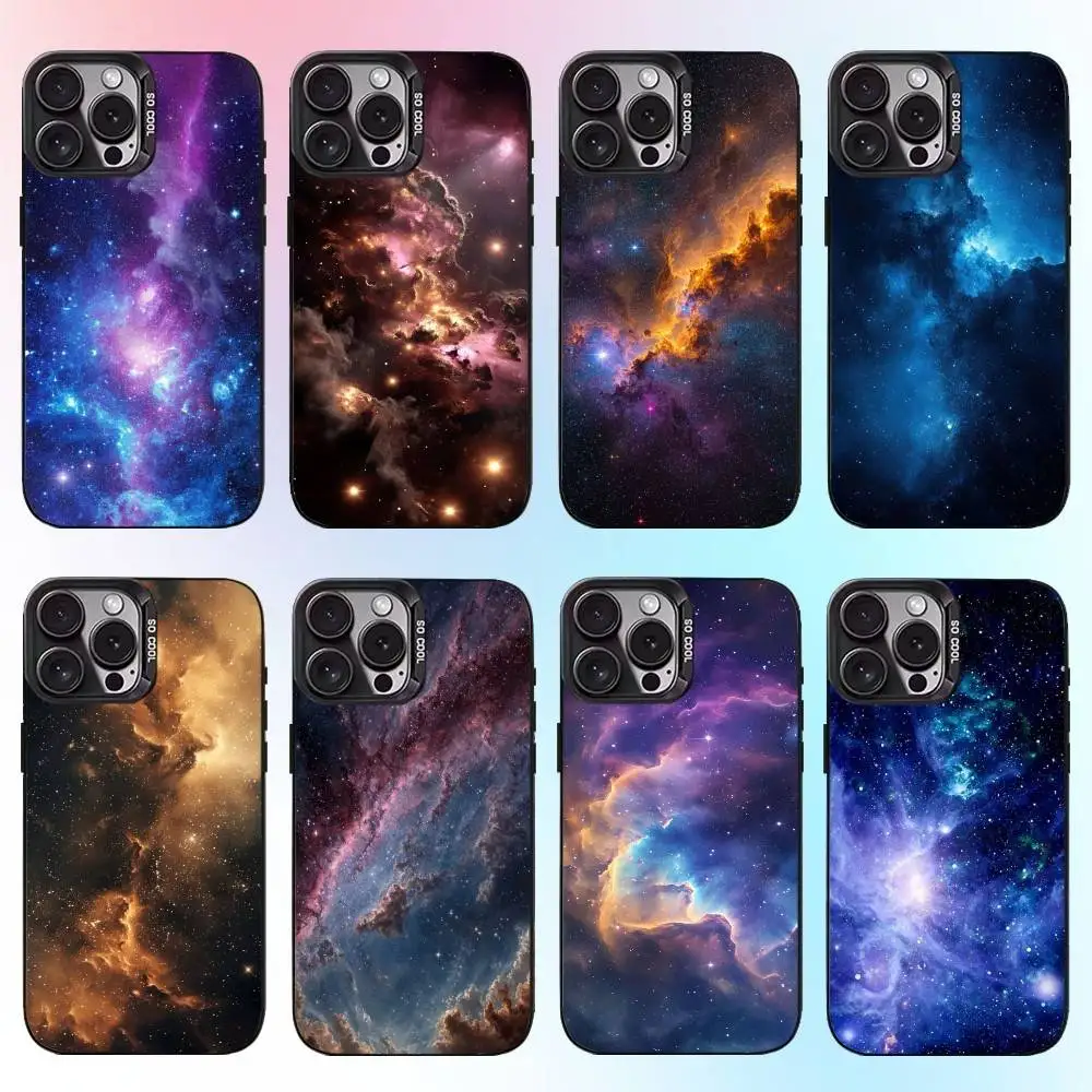 

Space For Galaxy Universe Phone Case For iPhone17,16,15,14,13,12,11 Plus,Pro Max Black Candy Matte Shockproof Cover