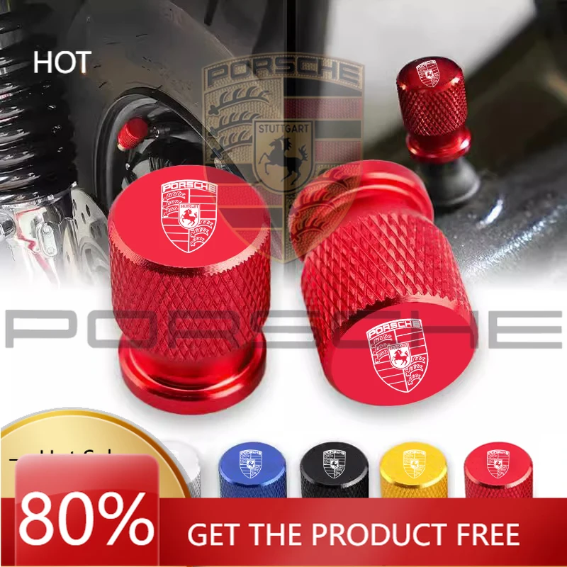 

Porsche Car Sticker 4PCS Aluminum Alloy Car Logo Wheel Tire Valve Cap Dust Accessories for Porsche 911 Cayenne Panamera Macan Bo