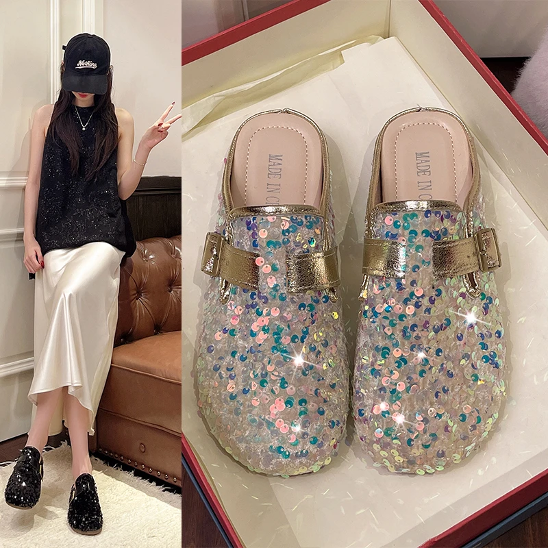 

Новые женские элегантные босоножки 2026 года в стиле французского ретро с пряжкой, на толстой подошве, с открытым носком, для светских мероприятий