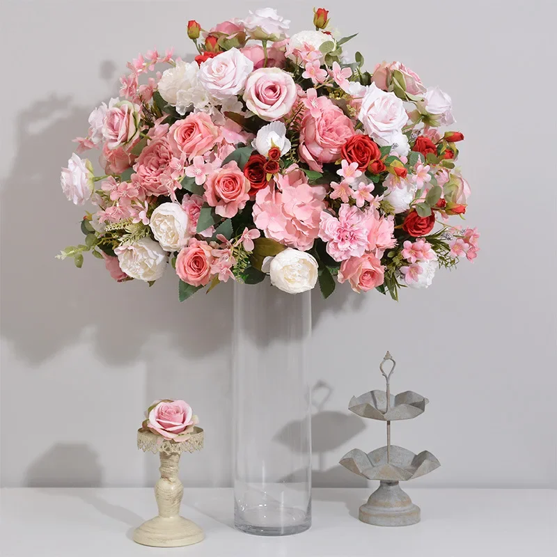 70cm Giant Flower Hydrangea Rose Floral Ball for Wedding Table Stage Decor Showroom Window Arrangement Artificial Flowers