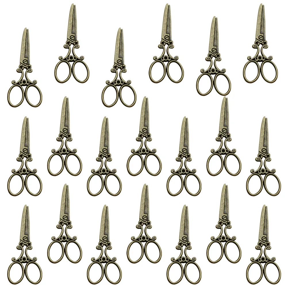20pcs Barber Scissor Pendant Alloy Charm Diy Jewelry Making Accessory For Necklace Bracelet Keychain Craft Decor Bronze