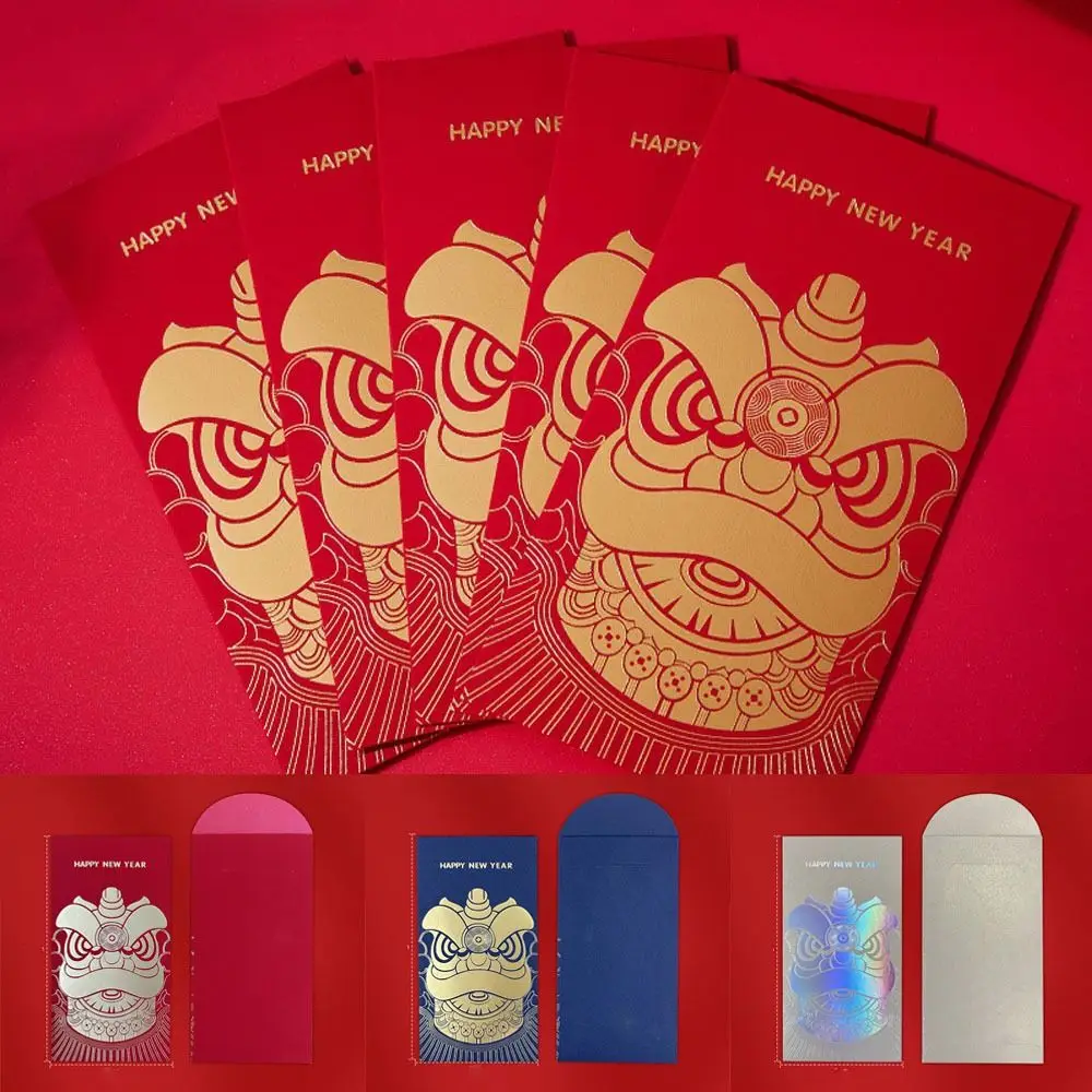 Roter Umschlag im chinesischen Stil, Drachenjahr, Goldprägung, festliches Neujahrsgeld, roter Umschlag, verdickt, traditionell