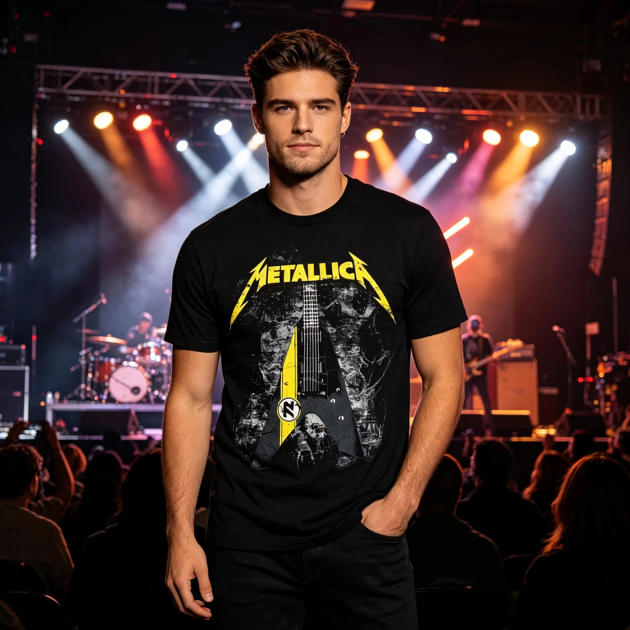 Metallica Tshirt Multiple Sizes HD Print Electric Guitar Graphic Cotton Men Women Y2K Hiphop Hawaiian Luxury Gift