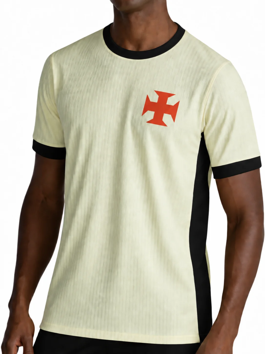 Vasco da Gama 26-27 Heim-Fußballtrikot Schwarz-Weiß mit Schärpe Herren Rundhals Kurzarm Fußballtraining – Detail 7