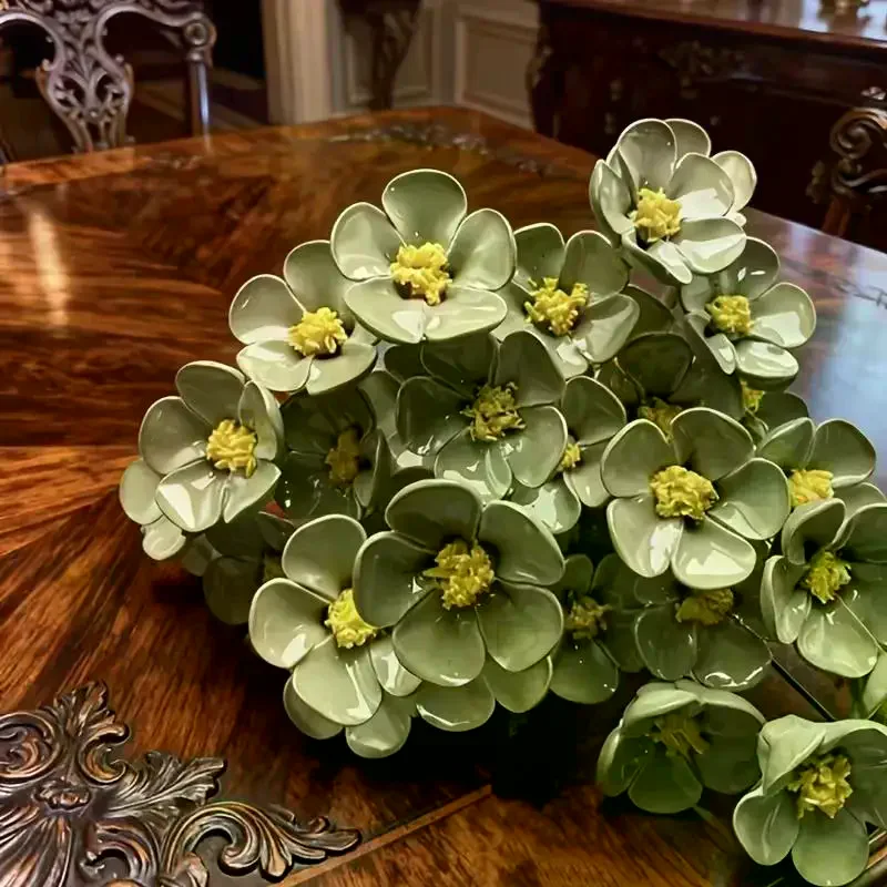 

6/8/10pcs Ceramic Artificial Flowers Forget-me-not Floral Never Fading Eternal Flowers Home Decor Bringing Beauty And Hope