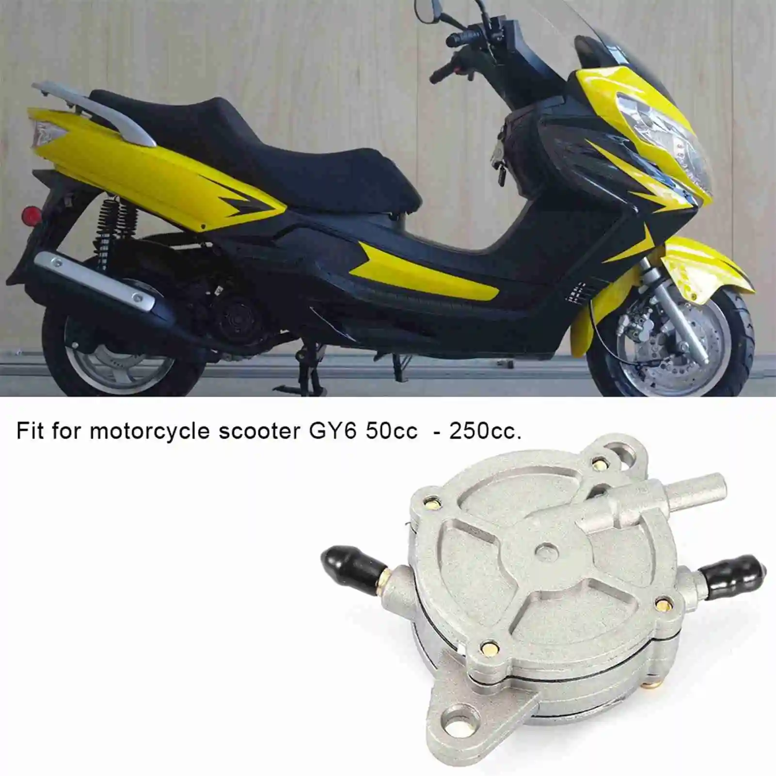 1Pcs Aluminum Alloy Vacuum Type Fuel Pump ATV Motorcycle Accessories Replacement for motorcycle scooter GY6 50cc - 250cc.