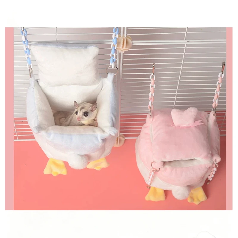 Hanging Sugar Gliders Rat Hammock for Cage Warm Sleeping Nest Bed with Privacy Cover Hamster Small Pet Thick Soft Cotton Bed