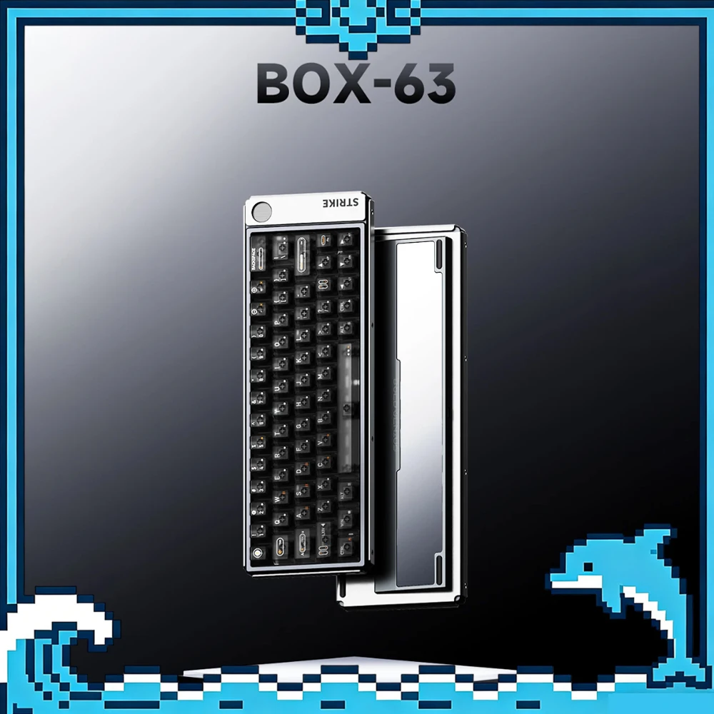 Teclado Mecânico AULA BOX63 com Switches Hall-Effect, Teclado Gamer 8000Hz RT0.06ms, Teclado Magnético de Alumínio, Acessórios para PC