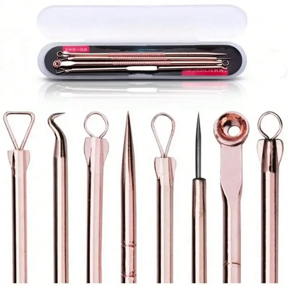 

Blackhead Remover Pimple Popper Tool Kit, Comedone Pimple Extractor Acne Tools For Face Nose, Stainless Acne Needle Zit Popping Removal Facials Tool, Silver 4Pcs