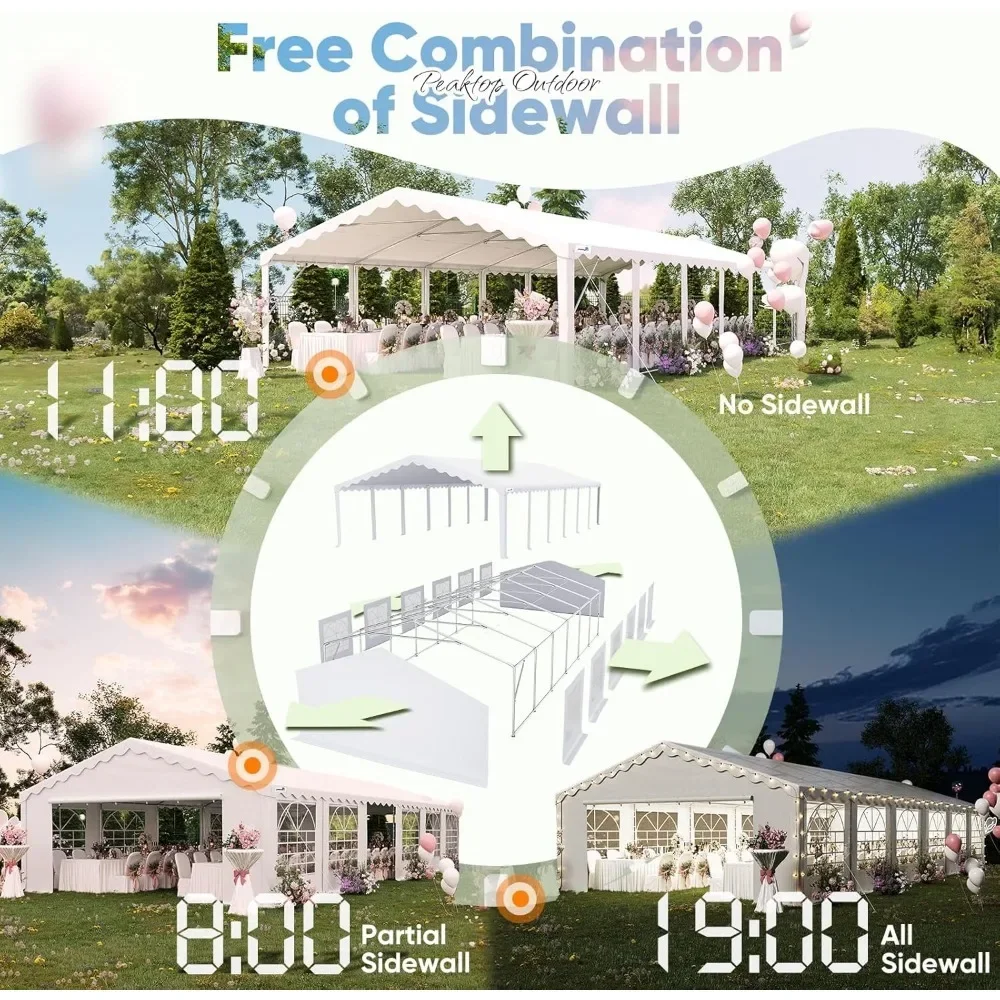 

20'X40' Party Tent, Outdoor Gazebo Event Shelter Canopy with Carry Bags,Tent Heavy Wedding Tent