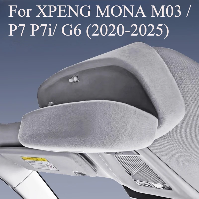 

For XPENG MONA M03 / P7 P7i/ G6 (2020-2025) Roof-Mounted Sunglasses Clip Holder Suede Sunglasses Storage Box