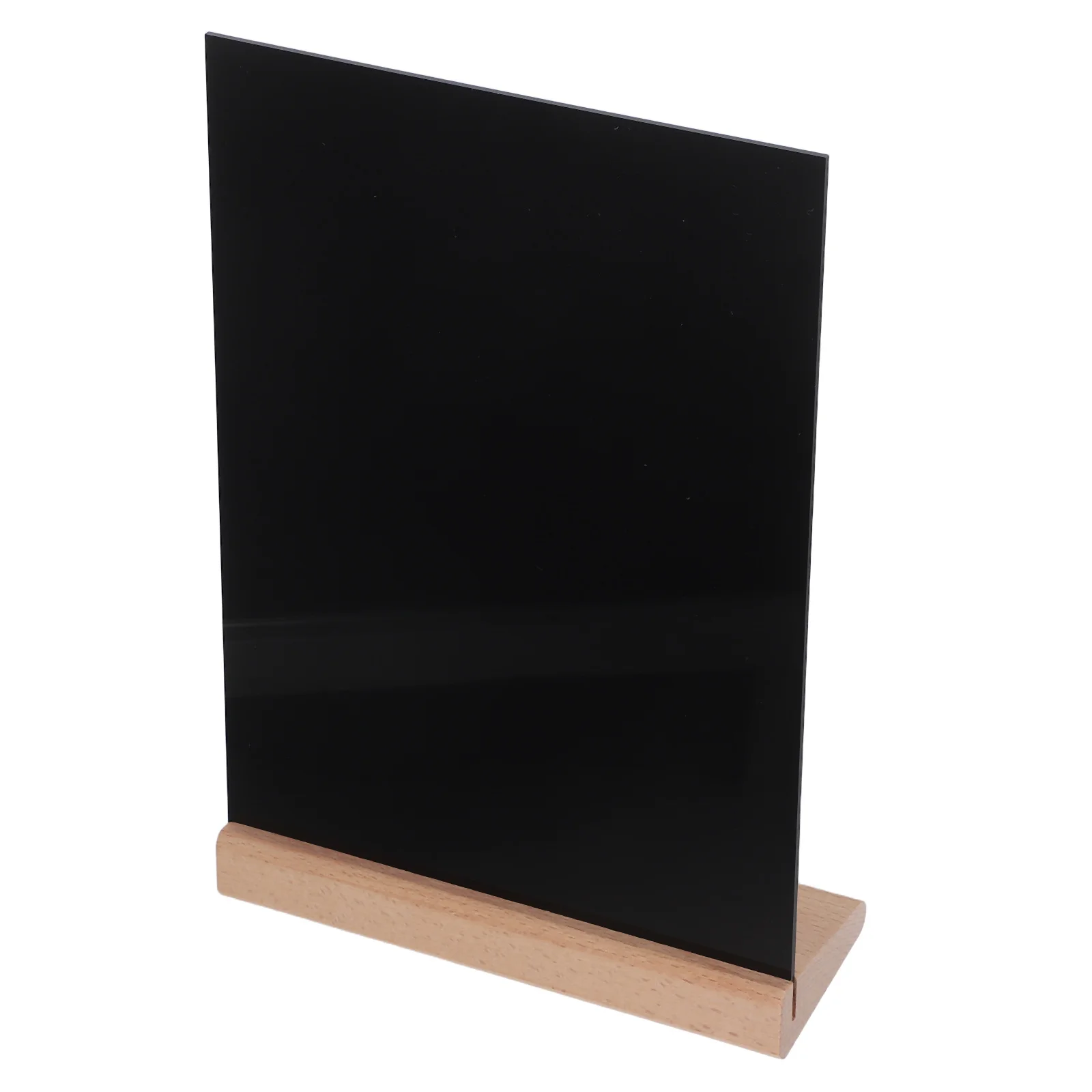 

1Set Mini Tabletop Chalkboard Sign Acrylic Message Board A4 Size Stable Beech Base Desktop Dry Erase Board Wedding Buffet Food