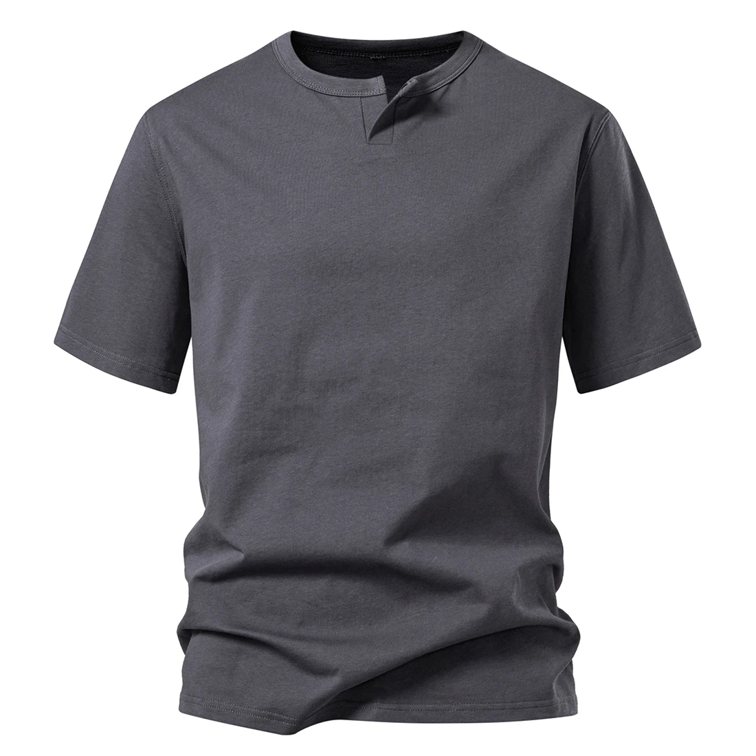 Happyjeffery Men Summer T-shirts Short Sleeve Tops Casual Tees Shirts V Neck Collar Solid Cotton T Shirt Tshirts T05