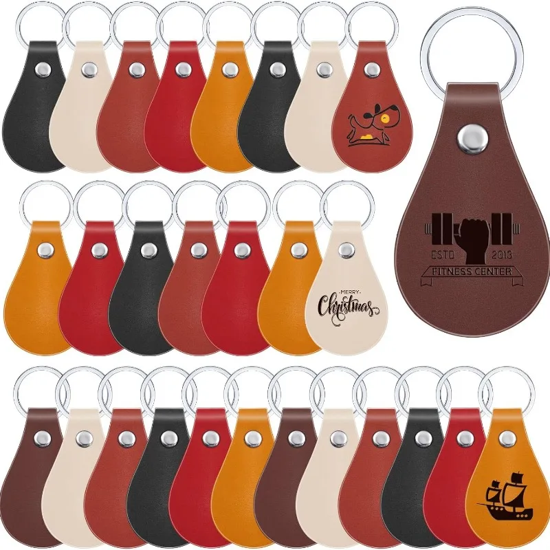 

Free Custom PU Leather Key Chain Personalized Leather Keychain With Rivets Key Rings Personalized DIY Gift for Wedding Christmas
