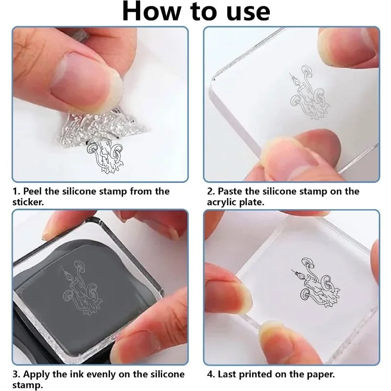1pc Crescent Moon Clear Rubber Stamps Crystal Six Pointed Star Vintage Reusable Transparent Silicone Stamp Seals for Journaling